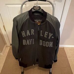 Men’s Harley-Davidson 100th Anniversary Centennial Leather Bomber Jacket - EUC